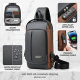 Anti-Theft USB Charging Crossbody Sling Bag